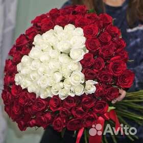 Сердце из роз.букет роз