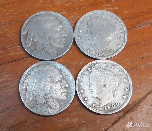 5 центов США 1898 - 1921 гг. Редкие