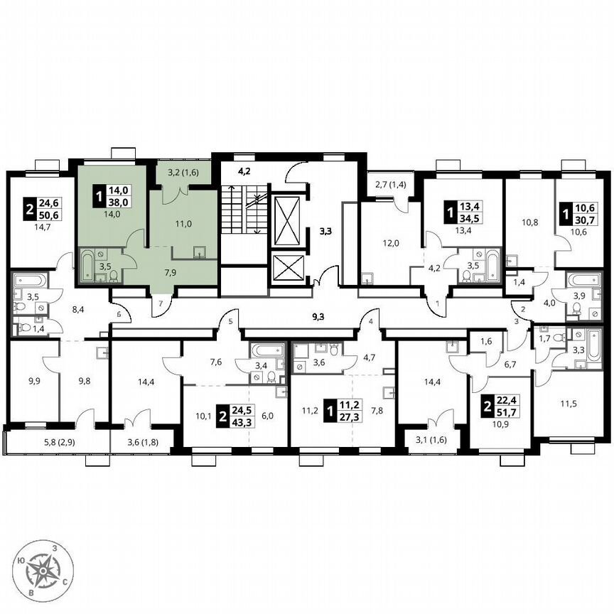 1-к. квартира, 38 м², 15/24 эт.