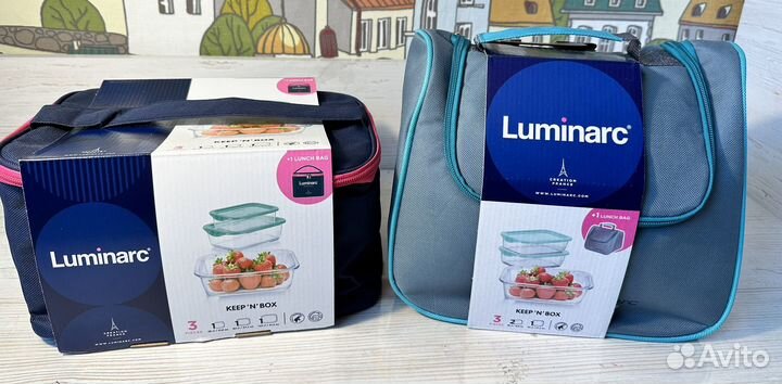 Набор стеклянных контейнеров в термосумке