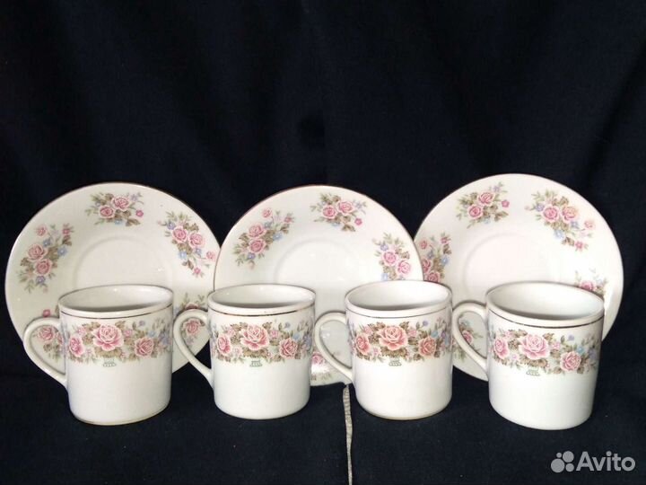 Красивые кофейные чашки/блюдца Китай Винтаж Фарфор