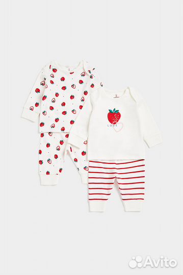 Пижамы 2 шт. Mothercare для девочки, 74 см (9 мес.)
