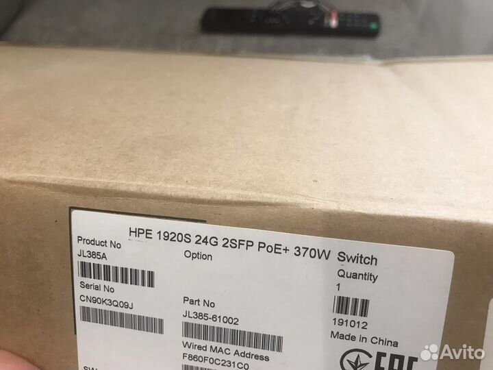 Коммутатор HPE 1920S 24G 2SFP PoE+ 370W