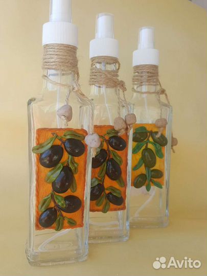Нужный подарок) Стеклянная бутылочка под масло