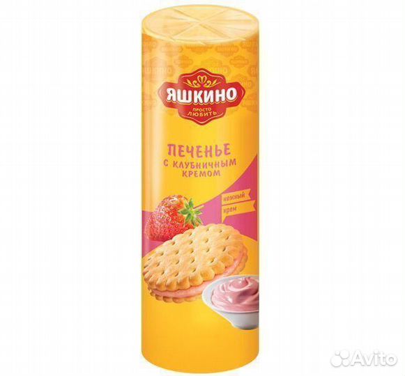 Печенье Яшкино с клубничным кремом 182 г