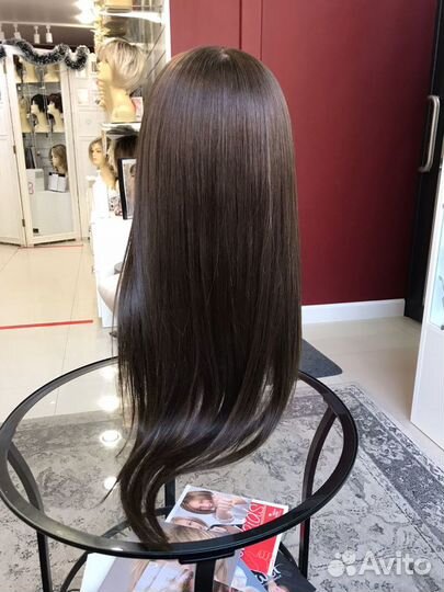 Парик система из натуральных волос на шелке (65см)