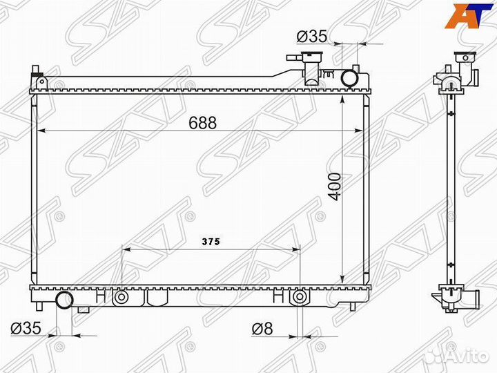 Радиатор Nissan Skyline 2004- NS0009V35 V35