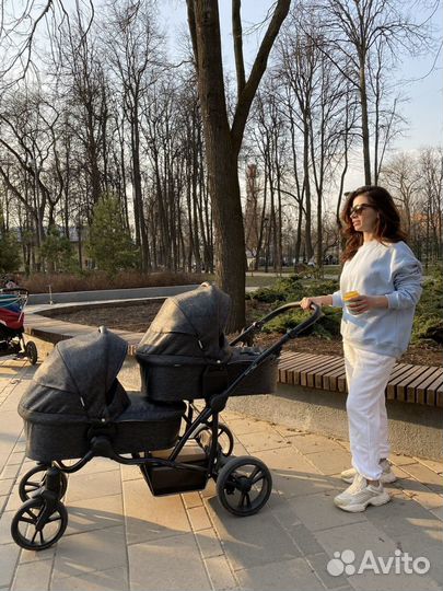 Коляска для двойни и погодок bebetto 42 twins 2в1