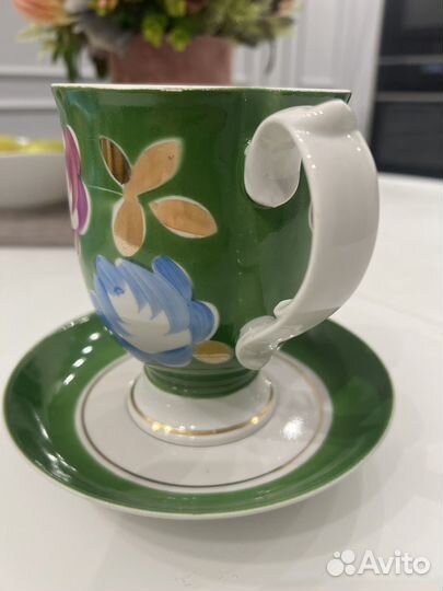 Большая чайная пара Агашки Дулево