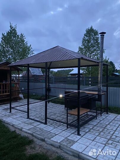 Мангал + печь под казан +навес