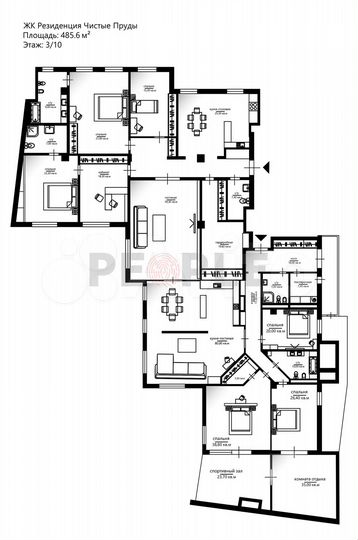 > 9-к. квартира, 485,6 м², 3/10 эт.
