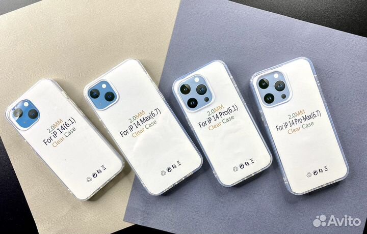 Чехол iPhone 14 Прозрачный силикон 2.0Мм