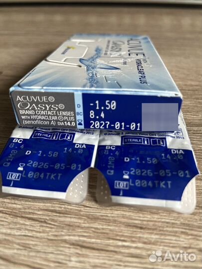 Линзы контактные acuvue oasys -1.50