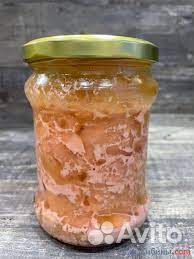 Тунец натуральный (куски) в стекле 450 гр