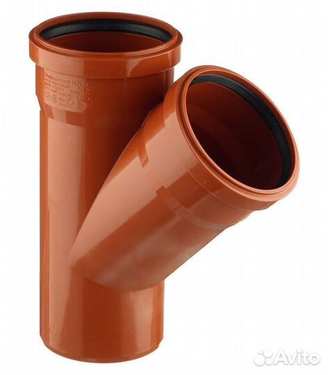 Тройник d110 мм 45 пластиковый для наружной канали