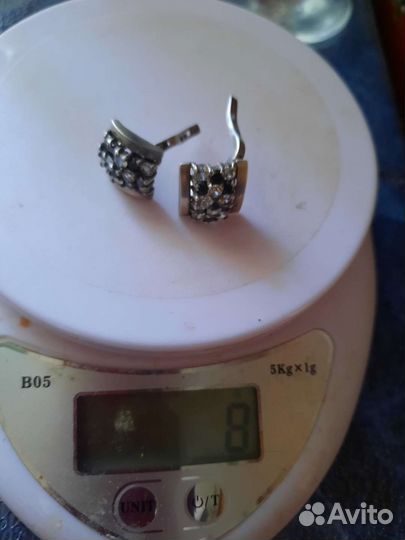 Серебро: серьги + кольцо