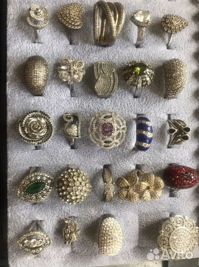 Серьги, кольца, 925 серебро