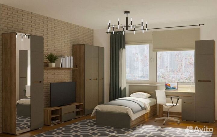 Шкаф 80см с зеркалом Наоми шк-22 графит