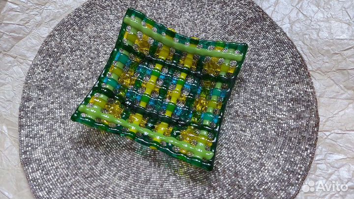 Конфетница стекло,ручная работа