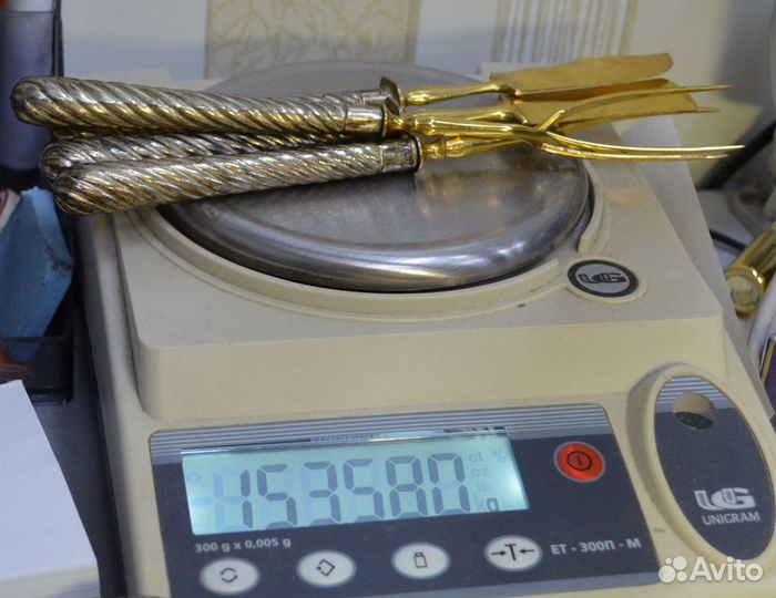 Десертный старинный набор серебро