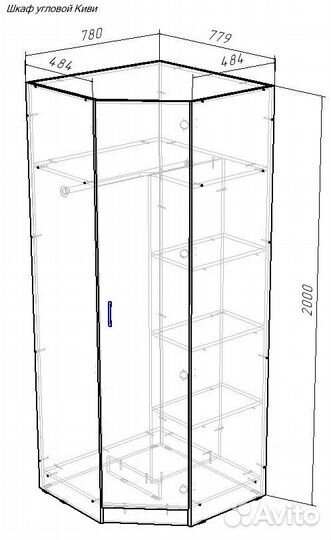 Шкаф угловой киви. Новый. Все цвета