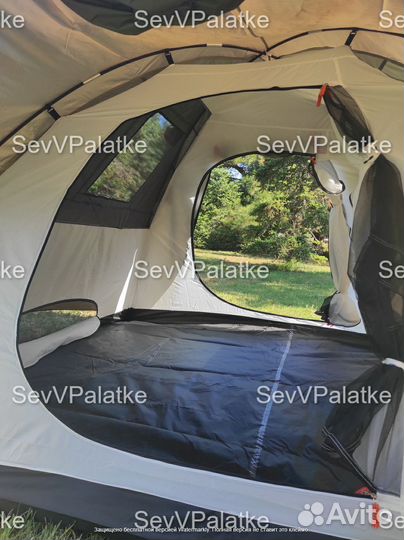 Палатка 4х местная с тамбуром, 2 входа