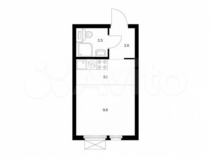 Квартира-студия, 20 м², 24/32 эт.