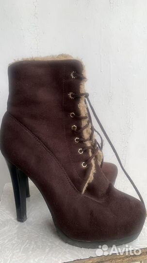 Ботильоны зимние, замша