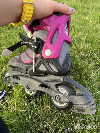 Коньки роликовые RollerBlade, шлем и защита