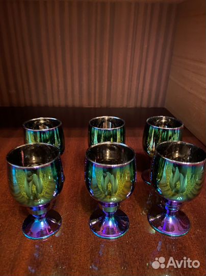 Рюмки на ножке цветные 6шт