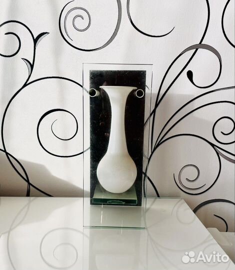 Ваза для цветов хрусталь белая стекло