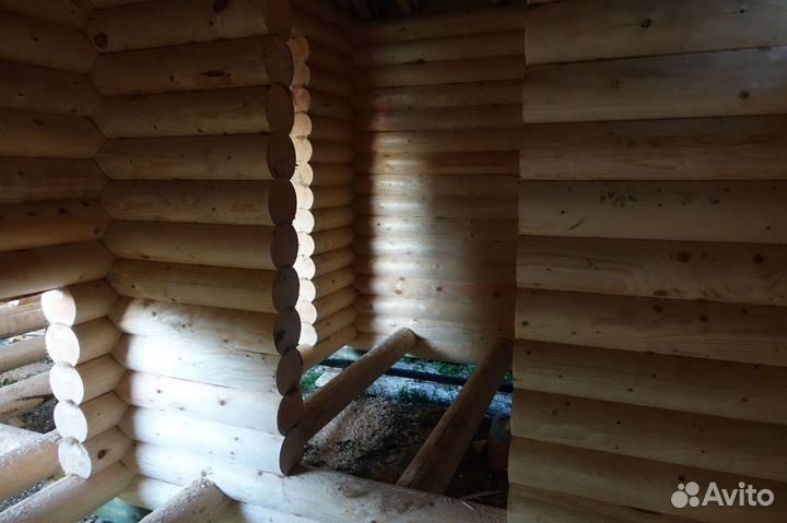 Сруб Бани 4.9x7.5м. с крыльцом и лагами из бревна