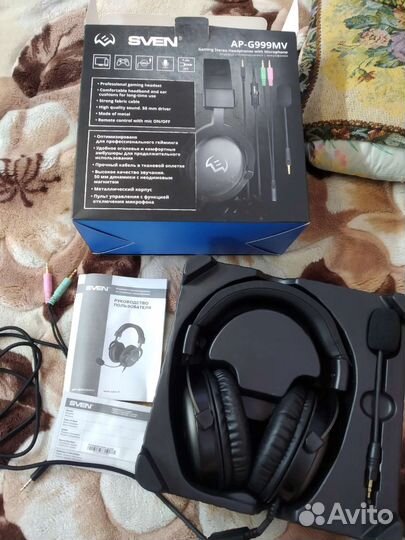 Проводная гарнитура sven AP-G999MV черный