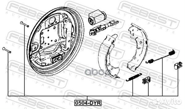 Монтажный комплект барабанных колодок 0504-DYR
