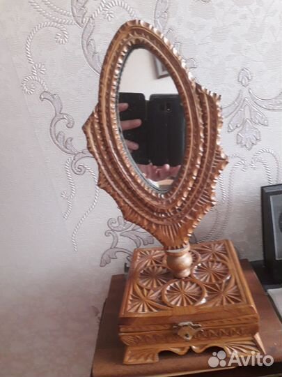 Шкатулка с зеркалом дерево ручная работа