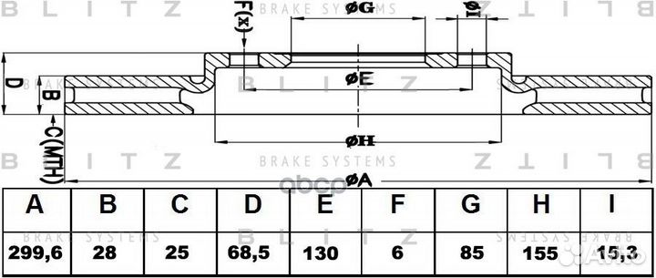 Диск тормозной перед BS0232 Blitz