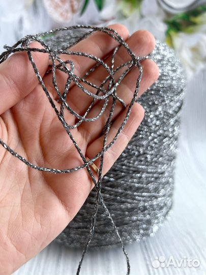 Пряжа для вязания хлопок с люрексом как Кучинелли