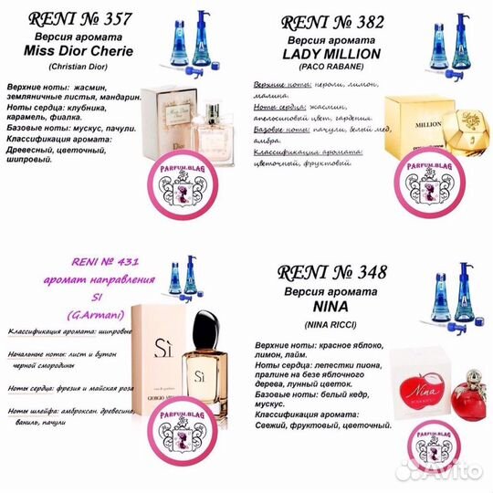 Наливной парфюм Reni