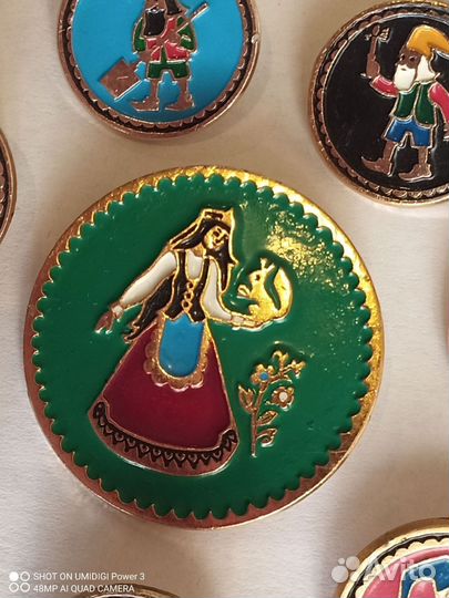 Полный Набор Значков СССР Белоснежка и 7 Гномов