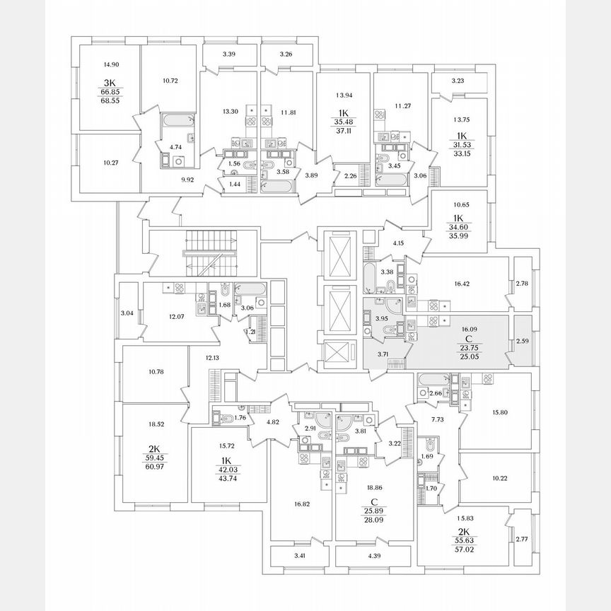 Квартира-студия, 25,1 м², 13/22 эт.