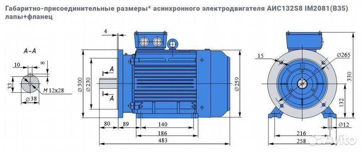 Электродвигатель евростандарта аис 2.2кВт/750об