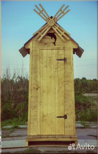 Дачный туалет деревянный с установкой еар 282