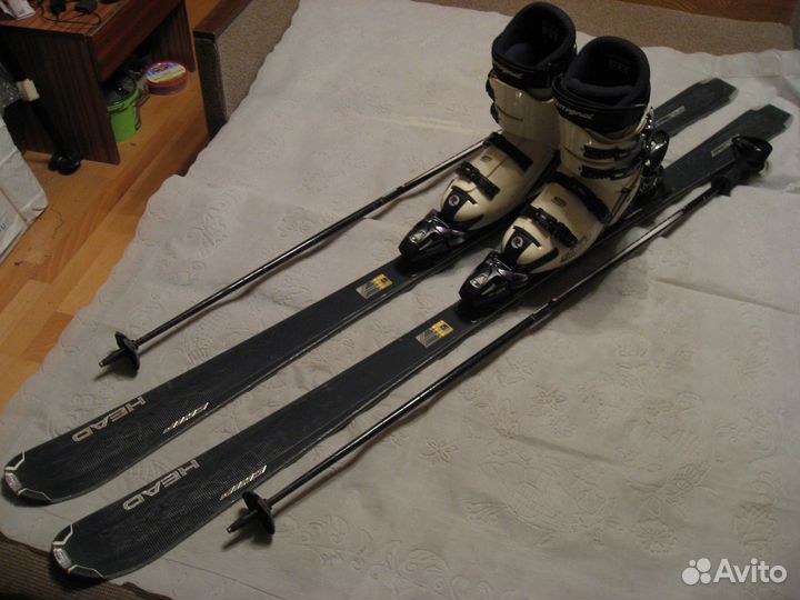 Горные лыжи head 177, ботинки rossignol 29.5+сумка