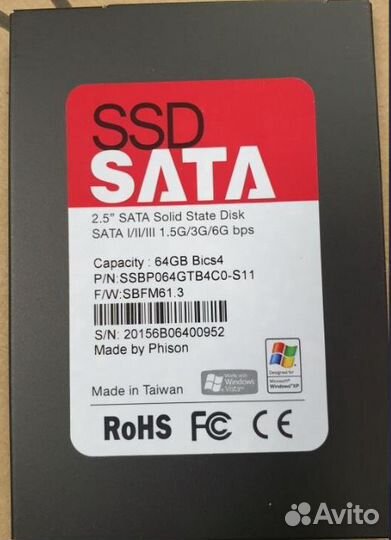 SSD диск 64GB (Phison)