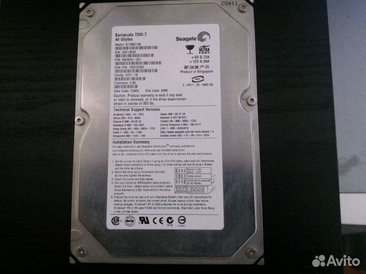 Жёсткий диск 3.5 hdd Barracuda 7200.7 Seagate 40gb