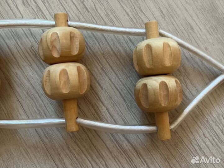 Массажёр для тела деревянный роликовый ручной