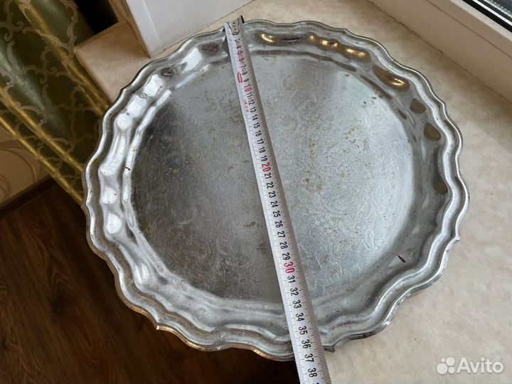 Поднос мельхиор латунь для самовара