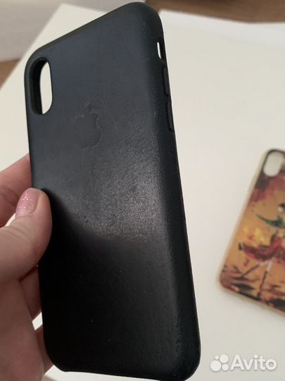 Чехол на iPhone X XS силиконовые и кожаный