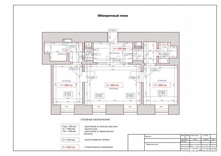 Обмеры помещений