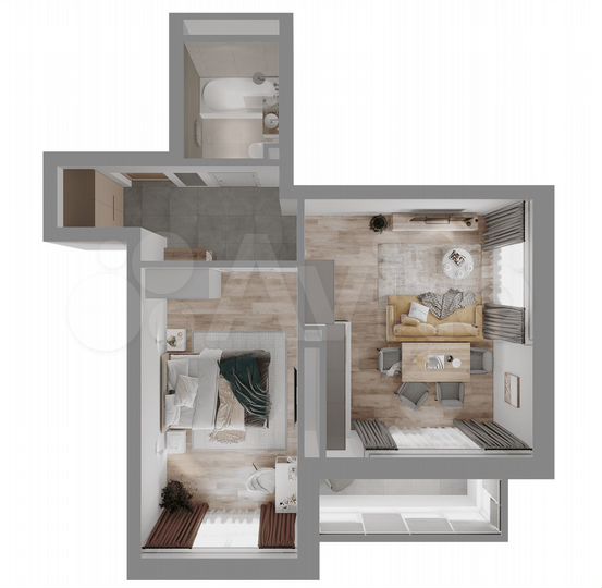 2-к. квартира, 43,3 м², 10/25 эт.